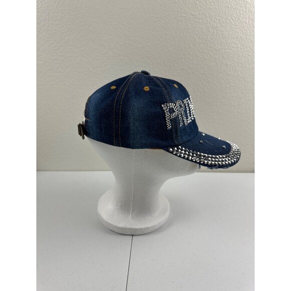 Princess Rhinestone Denim Cap For Women’s Adjustable Bling Hat  Bedazzled Brim - Picture 5 of 10
